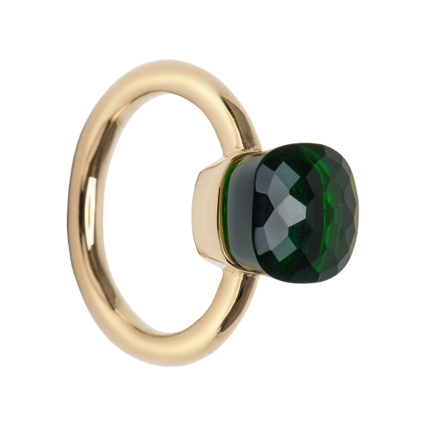 Ring mit grünem Quarz eckig